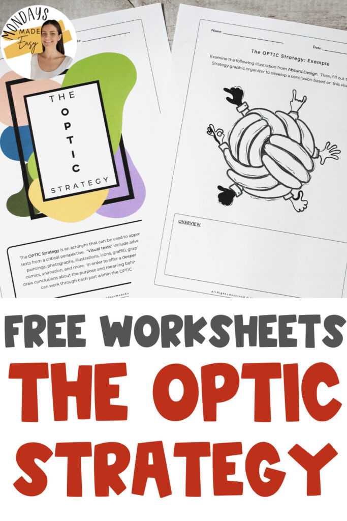 Free OPTIC strategy worksheets and graphic organizers for teaching visual literacy