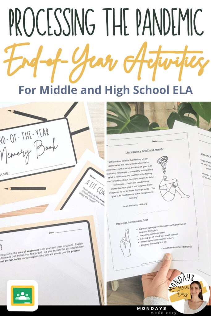 Try one of these social-emotional learning activities in your ELA classroom and guide students through a reflection of the past school year.  These end-of-the-year ideas are great for distance learning and in-person classrooms.
