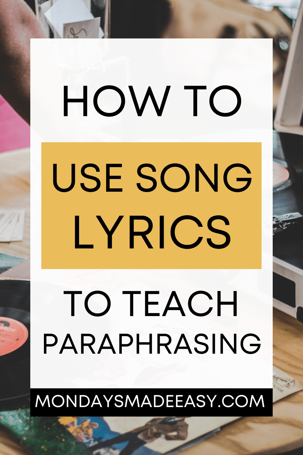 how to teach paraphrasing to high school students