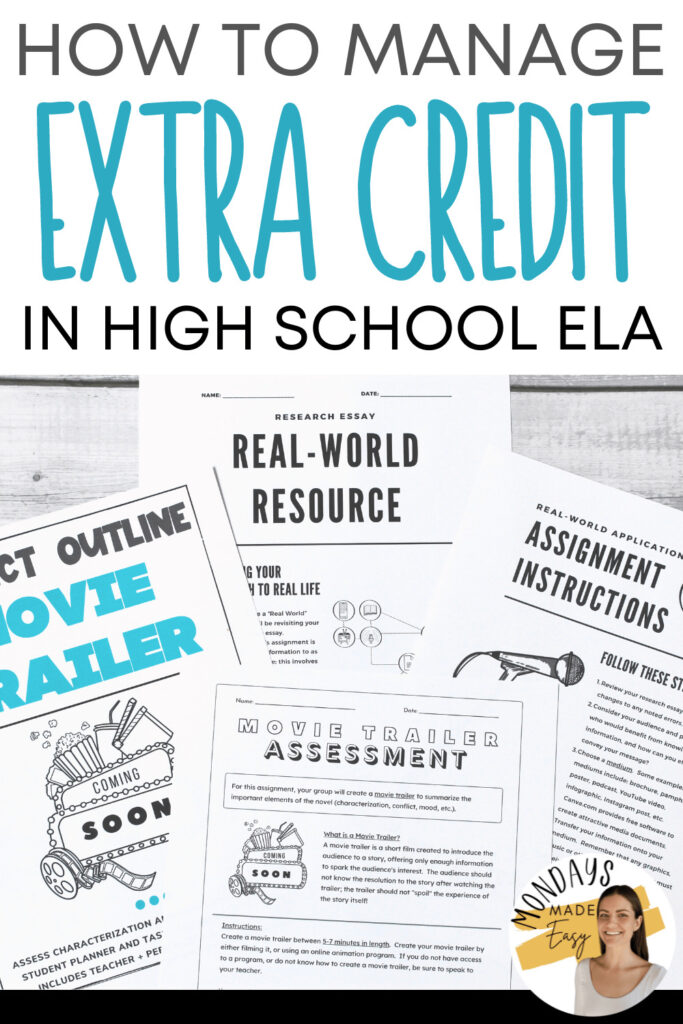 Managing Extra Credit Assignment Ideas in ELA