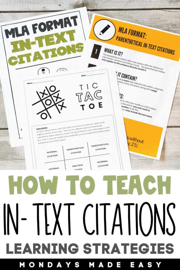 How to Teach In-Text Citations: Learning Strategies