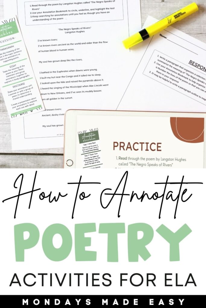 How to annotate poetry: activities for high school students