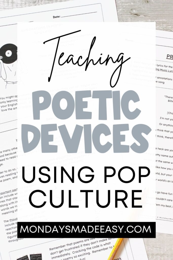 Teaching Poetic Devices Using Pop Culture in the Classroom