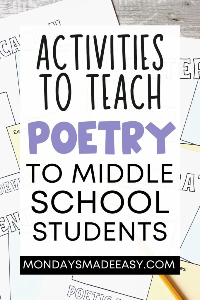 Activities to Teach Poetry to Middle School Students