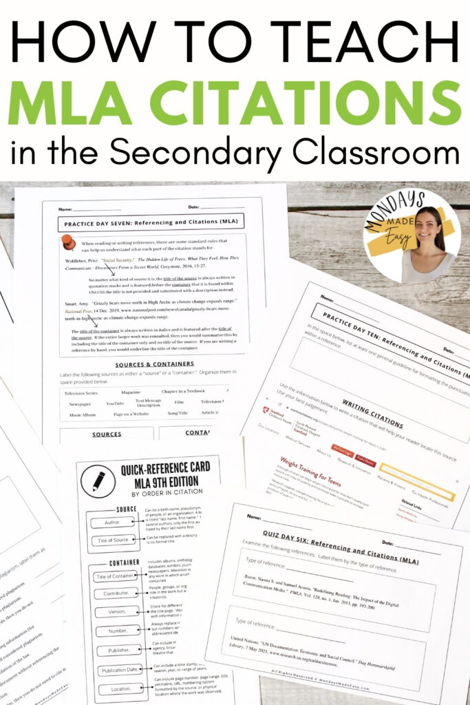 How to Teach MLA Citations in the Secondary Classroom