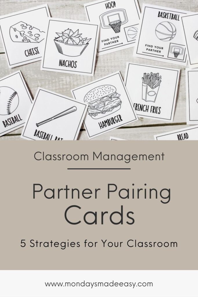 5 classroom management strategies using partner cards