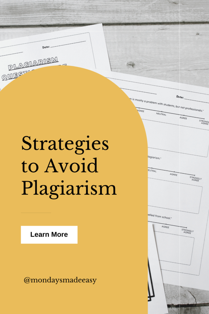 Strategies to avoid plagiarism