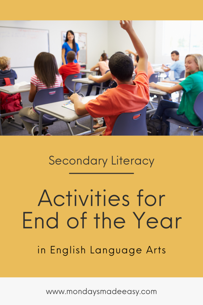Activities for End of the Year in English Language Arts