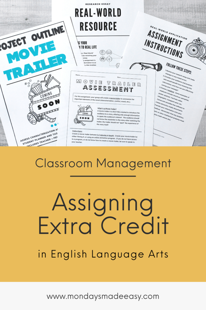 Assigning extra credit in English language arts