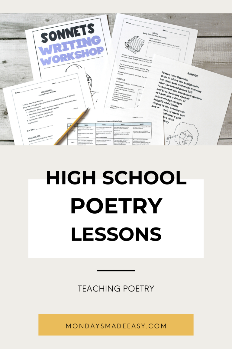 Teaching Poetry in High School - Fun and Engaging Lessons, Activities ...