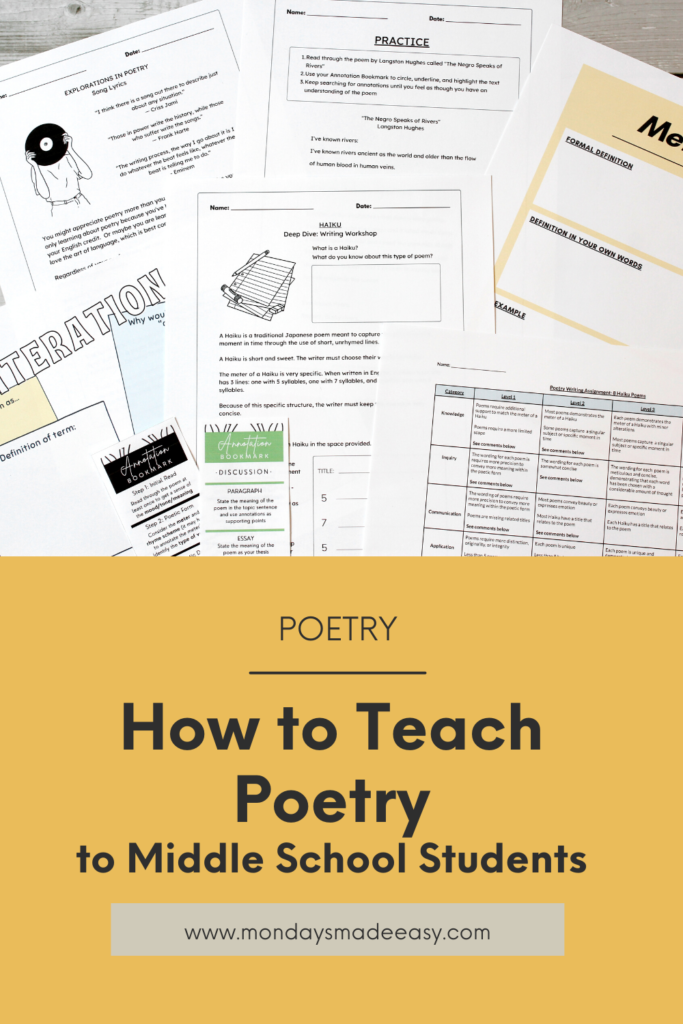 How to teach poetry to middle school students
