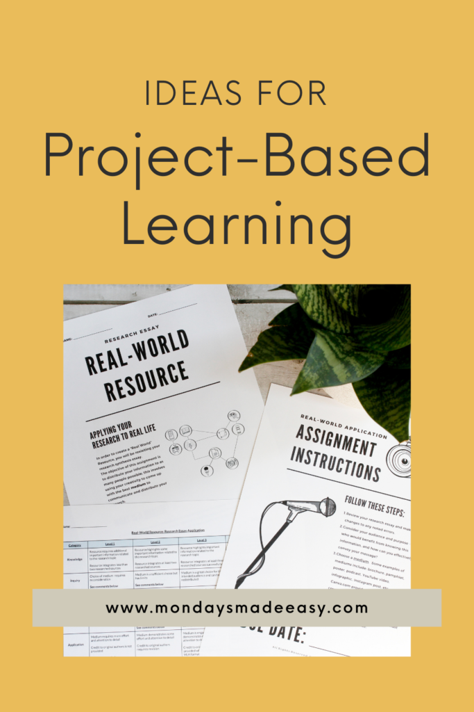Ideas for project-based learning