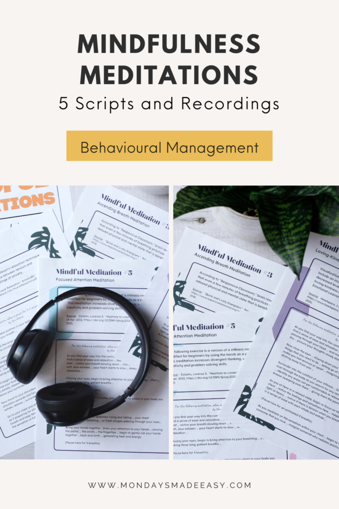 Mindfulness Meditation Scripts and Recordings For Students