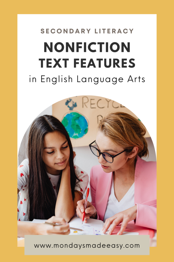 Nonfiction text features in English language arts