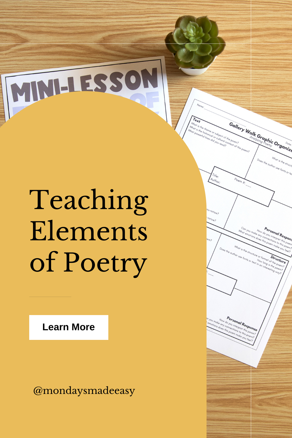 Elements of Poetry: Teaching the Structure of a Poem · Mondays Made Easy