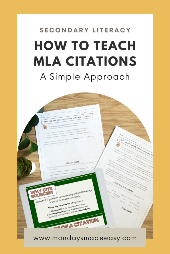How to teach MLA citations: A simple approach