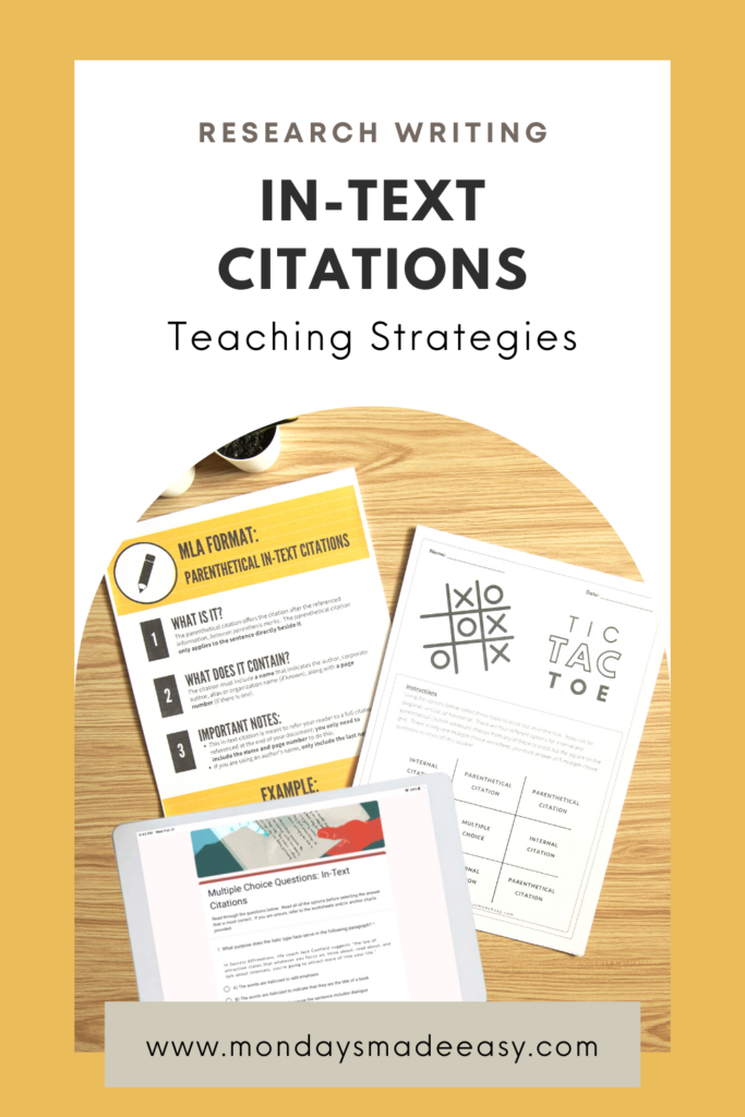 In-Text Citations: Teaching Strategies