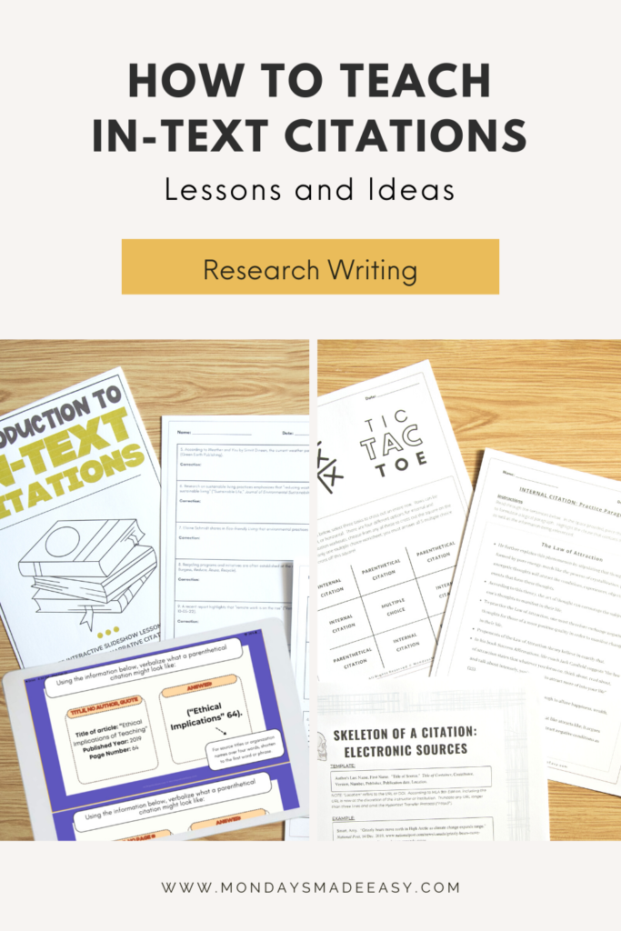 How to teach in-text citations: Lessons and ideas