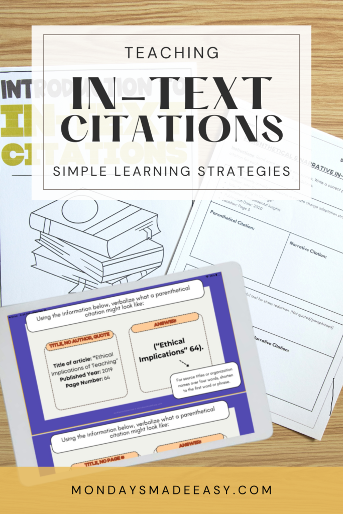 Teaching In-Text Citations with Simple Learning Strategies