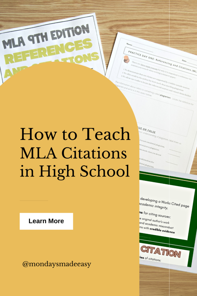 How to Teach MLA Citations in High School