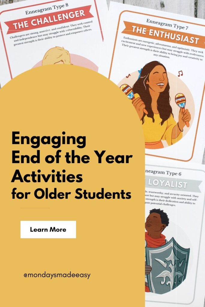 Engaging end of the year activities for older students