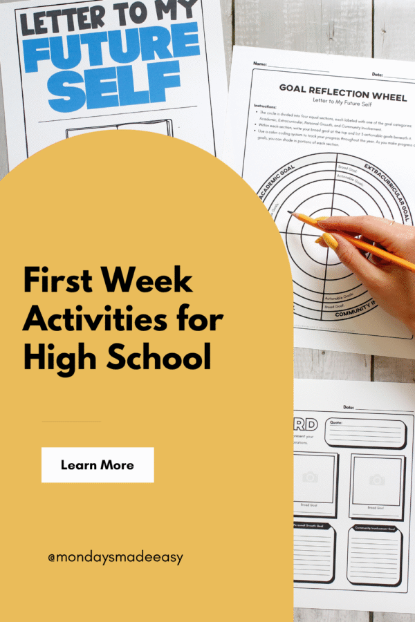First Week of School Activities for High School