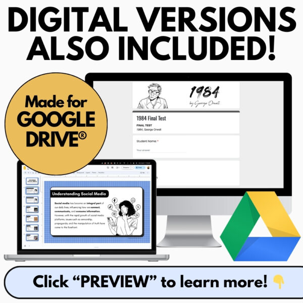 1984 Novel Study - Modern Literary Analysis Unit - Digital and Print Activities - Image 4
