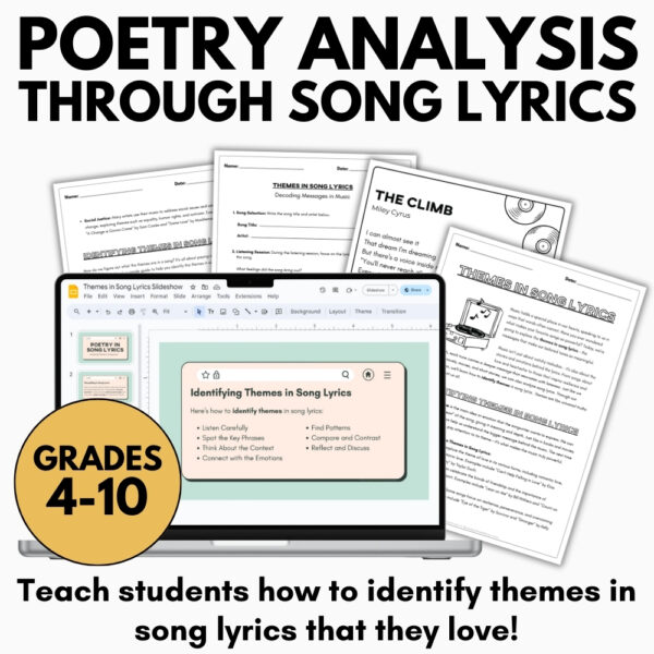 Analyzing Themes in Song Lyrics - Teach Poetry Analysis Through Song Lyrics - Image 2