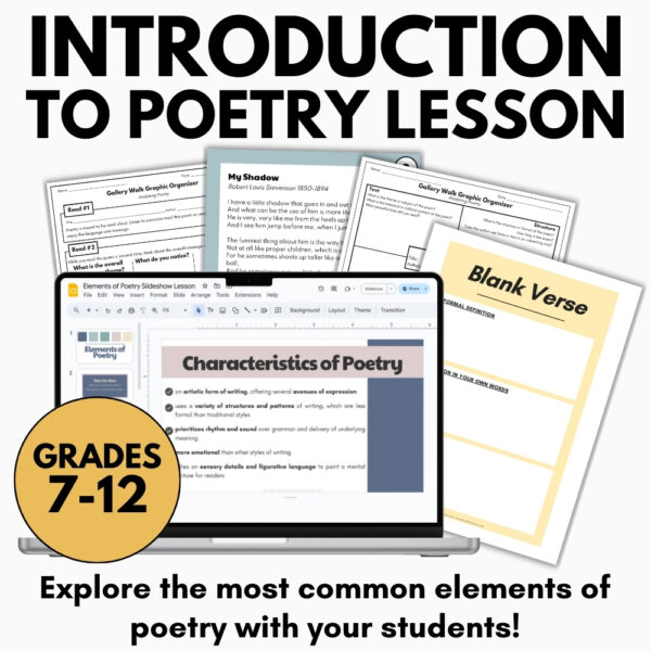 Elements of Poetry - Introduction to Poetry Lesson, Anchor Chart & Gallery Walk - Image 2