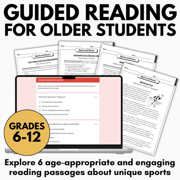 Guided Reading - Sports and Games - Six Comprehension Passages by Lexile Level - Image 2