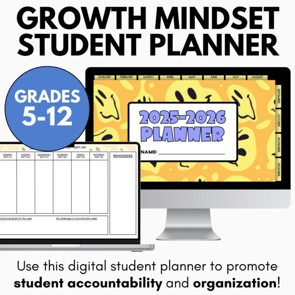 Digital Student Planner - Weekly Templates & Monthly Calendars - Slides & Print - Image 2