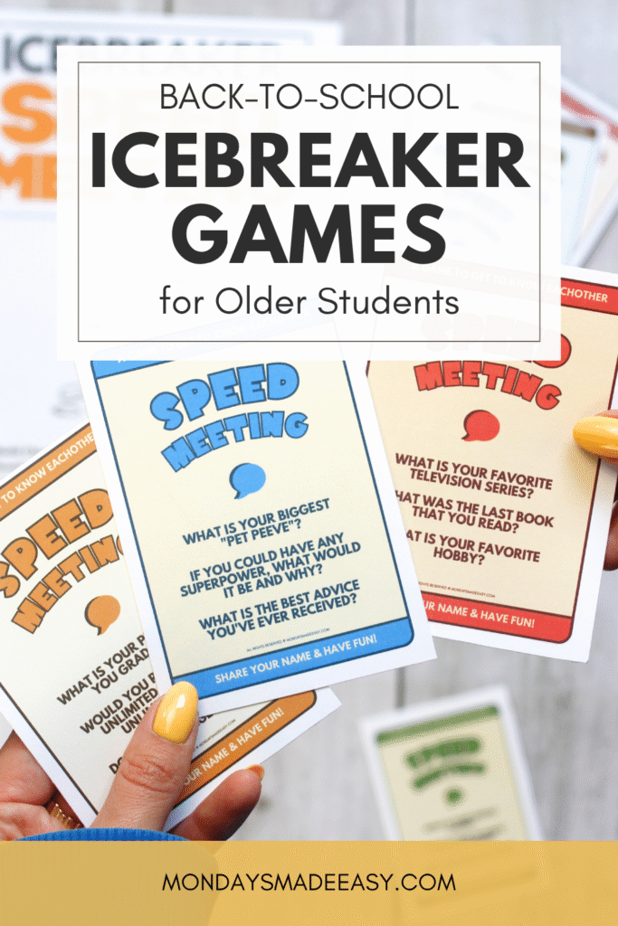 Back to school icebreaker games for older students