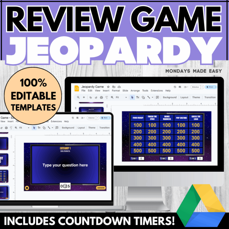 Editable Jeopardy Template