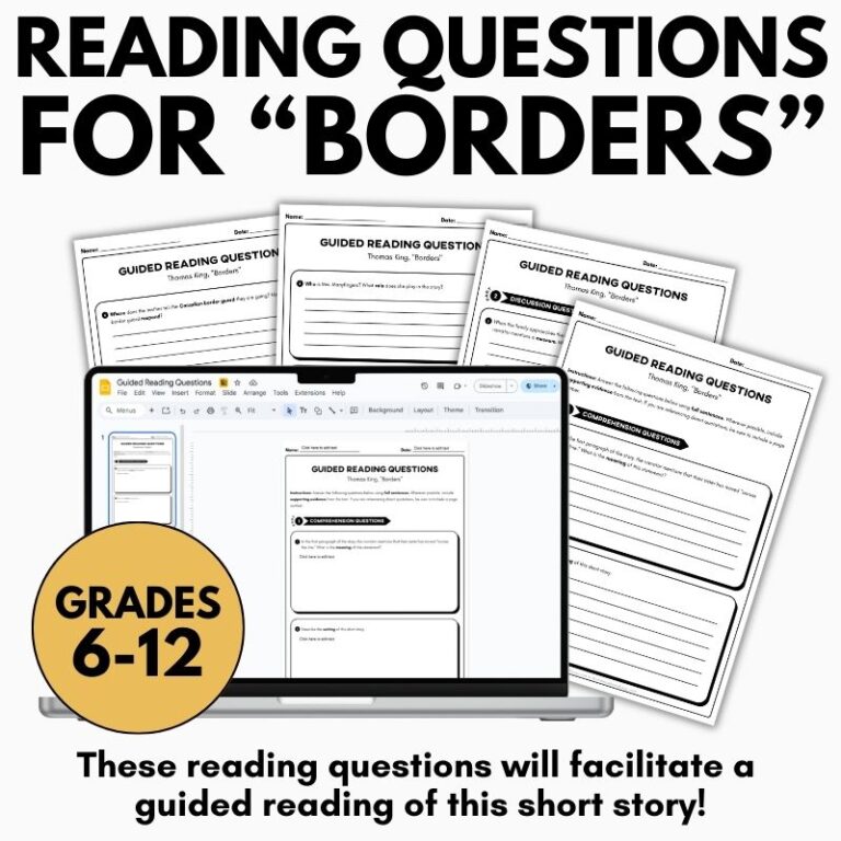 Comprehension Questions for Borders by Thomas King