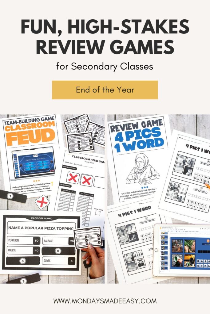 Fun, high-stakes review games for secondary classes