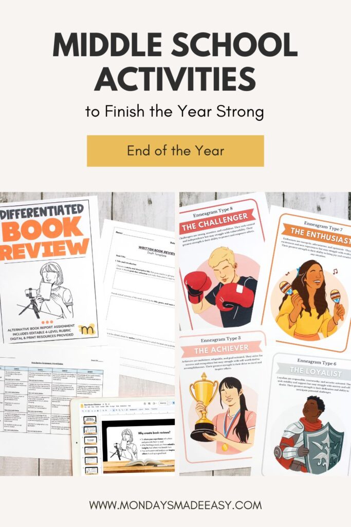 Middle school activities to finish the year strong
