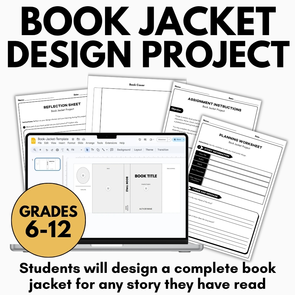 Book Jacket Project - Editable Book Cover Template for Any Story End of the Year - Image 2