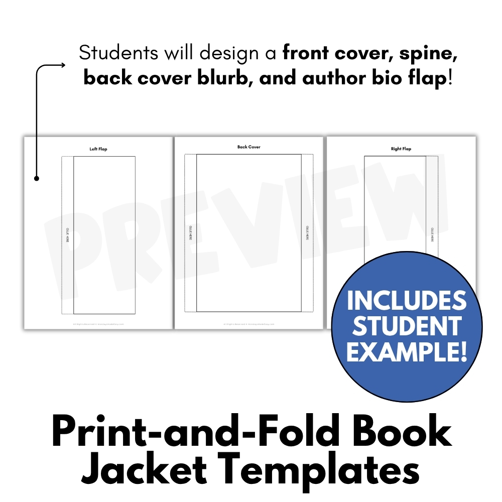 Book Jacket Project - Editable Book Cover Template for Any Story End of the Year - Image 3