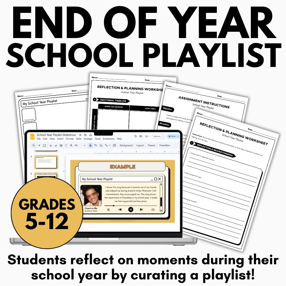 End of the Year Playlist Activity - School Year Reflection - Music Playlist SEL - Image 2