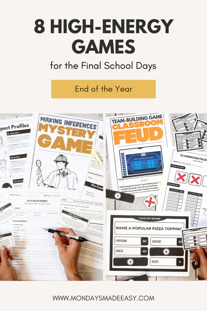High-energy games for the final school days