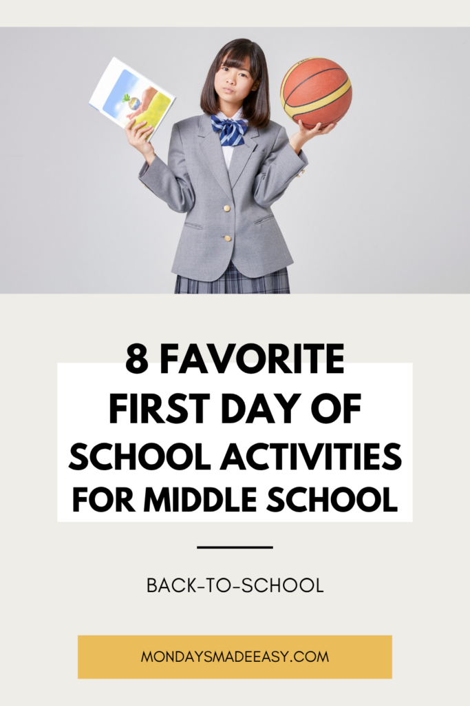 8 favorite first day of school activities for middle school