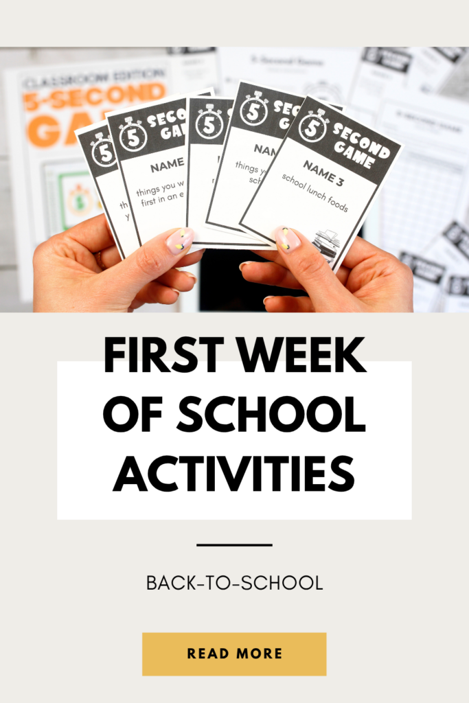 First week of school activities for middle school ELA