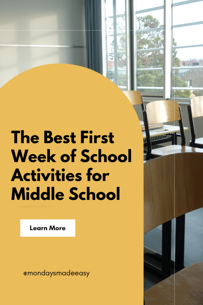 The best first week of school activities for middle school