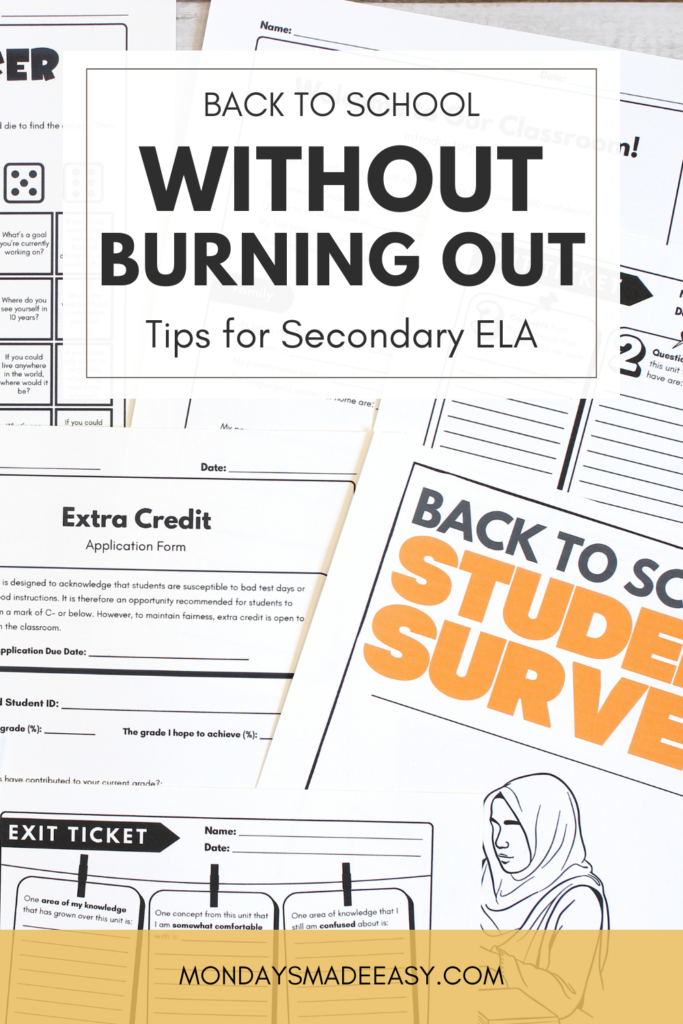Back to school without burning out tips for secondary ela