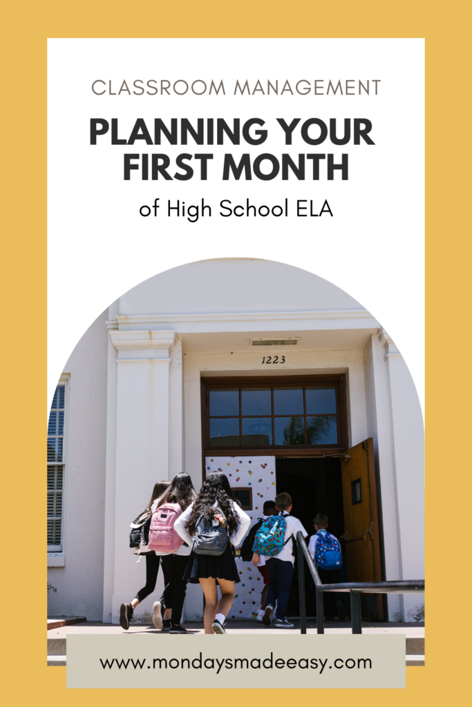 Planning your first month of high school ela
